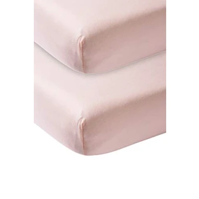 Obrázek Meyco Dětské napínací prostěradlo kolébka Uni Light Pink 40x80/90cm balení po 2 ks