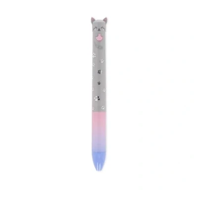 Obrázek Legami Zweifarbig, blaue und rosa Tinte, Click&amp;Clack Stift, Ideal für Schule Büro Zuhause, 1 mm Spitzendurchmesser, Kitty Motiv
