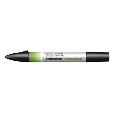 Obrázek Winsor &amp; Newton akvarelové zvýrazňovače 0201599 2 hroty, štětec a jemný hrot, stálý na světle, vysoce pigmentované barvy pro kaligrafii, kresby šťávově zelená