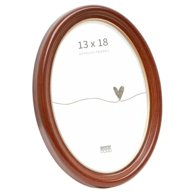 Obrázek Deknudt Frames Rám obrazu oválný hnědý se zlatou hranou obraz 13 x 18 cm zavěšení nebo postavení obrázků