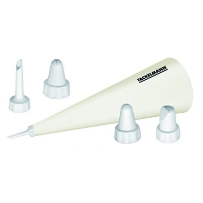 Obrázek FMprofessional 31 cm 4KU Tül. Spritzbeutel Set mit 4 Tüllen 31cm, Baumwolle, Weiß, 5 Einheiten