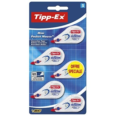 Obrázek Korekční váleček Tipp Ex Mini Pocket Myš, blistrové balení s 5 kusy