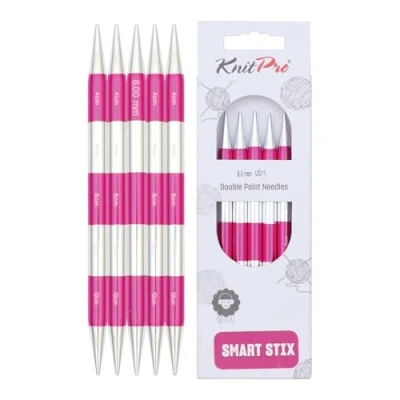 Obrázek KnitPro K42016 pletací jehlice, kov, tříděné, 14 cm x 8 mm, 5 kusů