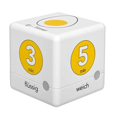 Obrázek TFA Dostmann Cube digitální časovač vajec, 38.2041.07, budík na vejce, kuchyňská minutka, žlutá, D 60 x Š V mm