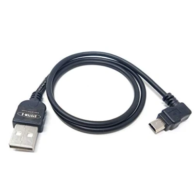 Obrázek System S Mini USB kabel 50 cm 90 stupňů vpravo ohnutý úhlový konektor, datový kabel, nabíjecí