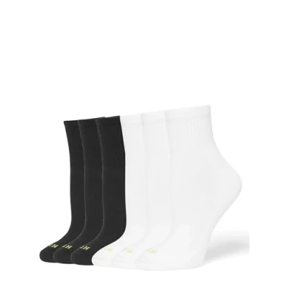 Obrázek HUE Damen Mini Crew Pair Pack Socken, Schwarz und Weiß, 6 Paar, Einheitsgröße (6er