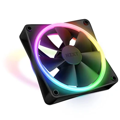 Obrázek NZXT F120 RGB Duo 120mm oboustranný ventilátor 20 jednotlivě adresovatelných LED vyvážený proud vzduchu a statický tlak Fluid Dynamic Bearing PWM Control černý