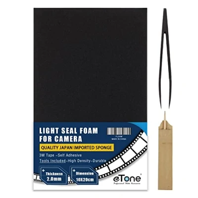 Obrázek eTone Light Leak Proof Sponge High Density Foam Film Camera Replacement Seal with Tongs for 120 135 Large Format Accessories,2mm