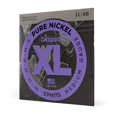 Obrázek D&#039;Addario struny pro elektrické kytary na kytaru E kytara elektrická nejoblíbenější značka strun po celém světě EPN115 čistý nikl Blues/JazzRock (11 48) Vintage