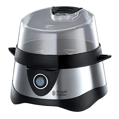 Obrázek Russell Hobbs Vařič vajec [vítěz testu, 1 7 vařených nebo 3 vařená vejce přesně najednou] ušlechtilá ocel (vč. vložky do parního vařiče, automatické vypnutí, signální tón, bez BPA, odměrka) 14048 56