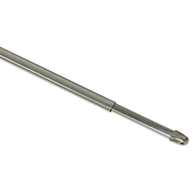 Obrázek GARDINIA Vitrážová tyč plochá oválná, výsuvná, záclonová bez vrtání a šroubů, kov/plast, chrom, 40 65 cm, 2 kusy
