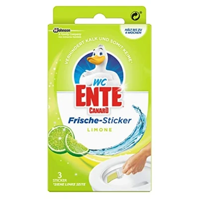 Obrázek WC kachna svěží nálepka, splachovací nádržka bez košíčků, až 4 týdny, vůně limone, 1 balení (1 x 27 g)