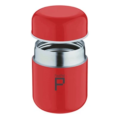 Obrázek Pioneer Termo nádoba na potraviny FoodPod 280 ml, ušlechtilá ocel, dvoustěnný, izolační kelímek potraviny, 6 hodin, horký, 24 chlazení, zabezpečený proti vytečení, bez BPA červená