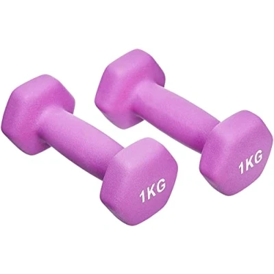 Obrázek Amazon Basics Neoprenové činky závaží, fialové, (2dílná sada), 2 x 1 kg