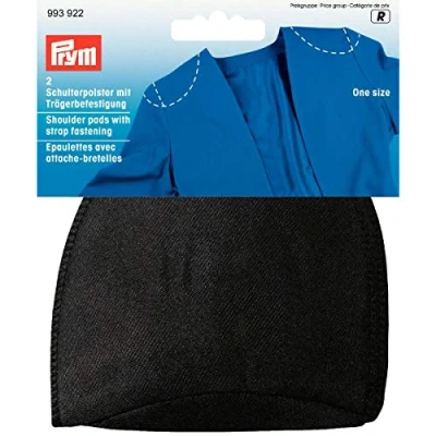 Obrázek Prym černá 993922 ramenní vycpávky Upevnění na ramínka PA, Charmeuse, one Size 115 x 125 10 mm, 2 kusy