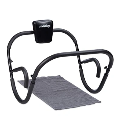 Obrázek Relaxdays posilovač břicha AB Roller, břišních svalů, skládací, V x Š H: 66 70 cm, Sixpack Fitness Trainer, černý