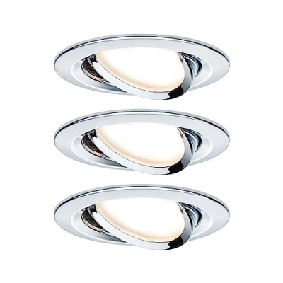 Obrázek Paulmann 93879 Nova Plus LED vestavné svítidlo vč. mince jednotlivé otočné kulaté 84 mm 50 6 W 230 V stmívatelné 2700 K chromové bodové světlo