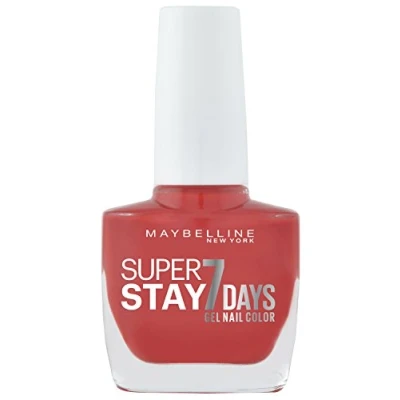 Obrázek Maybelline New York Make up Superstay Nailpolish Forever Strong 7 Days Finish Gel lak na nehty Passionate Red/barevný s ultra silným držením bez UV lampy v sytě červené, 1 x 10 ml
