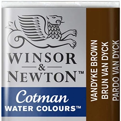 Obrázek Winsor &amp; Newton 0301676 Cotman akvarelová barva s dobrou průhledností, vynikající tónovací silou a dobrými malířskými vlastnostmi, vodní v 1/2 misku hnědá Vandyke
