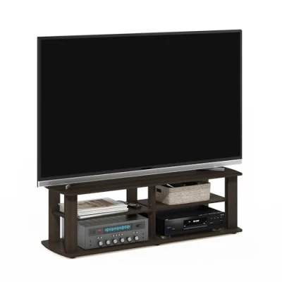 Obrázek Furinno Nelly Entertainment Center TV stojan, tmavě hnědý, 110 (š) x 34 (v) 33,3 (h) cm