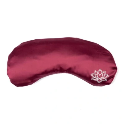 Obrázek Bodhi Měkký polštář pod oči s náplní levandule a lněného semínka oční maska na jógu, relaxaci meditaci potah z mako saténu nebo hedvábí wellness pro domácnost (z hedvábí/v tmavě červené)