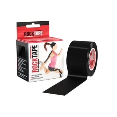 Obrázek Rocktape Unisex Std 5 cm x m černá terapeutická páska pro podporu svalů a stability kloubů t kinesio, černá, rolovací EU