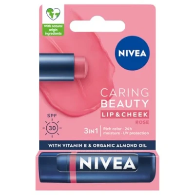 Obrázek NIVEA Pflegende Lippenstift Caring Beauty 3in1 Rose 4,8g