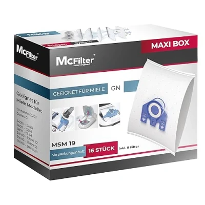 Obrázek McFilter 16 sáčků do vysavače vhodných pro Miele řady GN S2 S4 S5 S6 S8, Complete C2/C3, Classic C1 sáček vč. 8 filtrů MAXI BOX