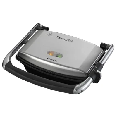 Obrázek Ariete 1911 Toast &amp; Grill Slim Nepřilnavá elektrická deska na toasty a sendviče žebrovaná 1000 W stříbrná