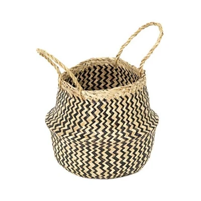 Obrázek Compactor BELLY Korb M, 27x27x26 cm, Schwarz, Handgefertigt aus Seegras