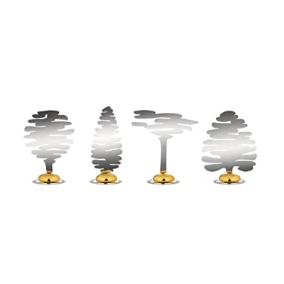 Obrázek Alessi Barkplace Tree BM18S4 Set mit Vier Tischkarten, Bestehend aus einem Baum AISI 430 Stahl Magnetischer Porzellandekoration