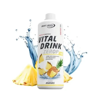 Obrázek Best Body Nutrition Vital Drink ZEROP® ananas, originální nápojový koncentrát sirup bez cukru, 1:80 vydává 80 litrů hotového nápoje, 1 l (balení ks)