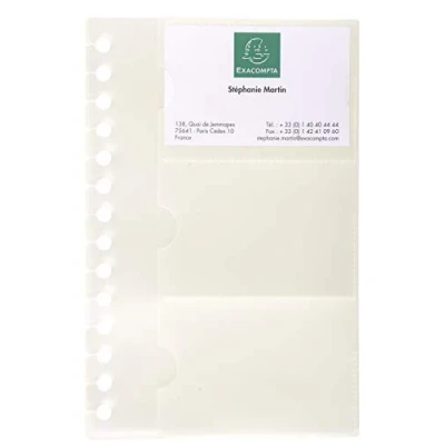 Obrázek Exacompta 85034E 10er Pack Visitenkartenhüllen für 75034E 3 Visitenkarten pro Seite 19x12,5cm glasklar
