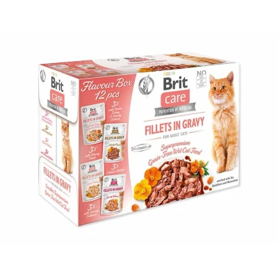 Obrázek Kapsička BRIT CARE Cat Fillets in Gravy Flavour Box 12x85g (multipack)
