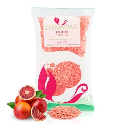 Obrázek Dermawax Voskové perly Crystal Orange k odstraňování chloupků hypoalergenní, veganské, bez vonných látek ideální pro citlivou pokožku, mužské a ženské depilace Made in Italy (0,8 kg, křišťálově