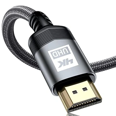 Obrázek sweguard 4K HDMI kabel 10 metrů, 2.0 na 4K@60Hz 18Gbps nylonový opletený kabel, pozlacené konektory se zadním kanálem Ethernet/audio, kompatibilní Video UHD 2160p,HD 1080p, Xbox PS4