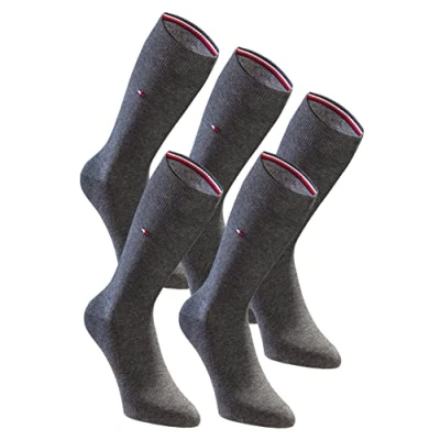 Obrázek Tommy Hilfiger Pánské ponožky balení 5 párů Classic Casual Business ponožky, Antracitová