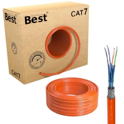 Obrázek CAT.7 100 m Simplex instalační kabel BEST Gigabit síťový KUPFER Lan 1000 Mhz S/FTP KAT 7