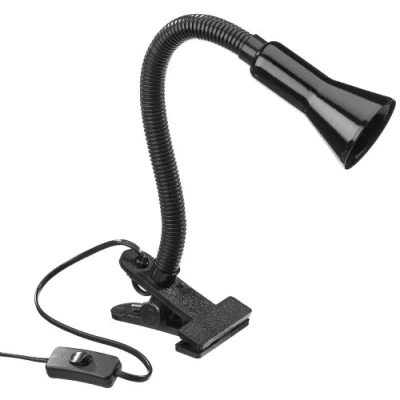 Obrázek Trio Leuchten Lampa se skřipcem Flexo 5028010 02, kov/plast černá, bez 1xE14, flexibilní čtecí rameno