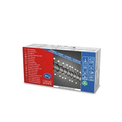Obrázek Konstsmide 3741 500 LED světelný řetěz s kulatými diodami / pro venkovní použití (IP44) provoz na baterie: 4 x AA 1,5 V (bez dodávky.) se světelným senzorem, časovačem 6 h a 9h spínačem 80
