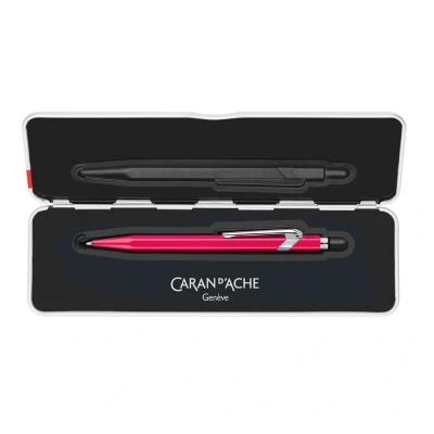 Obrázek Caran d&#039;Ache Kuličkové pero 849 POPLINE Fluo, purpurově červené, Swiss made, fluorescenční růžová, 849.590, 1 kus (1 ks v balení)