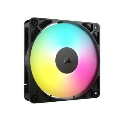 Obrázek CORSAIR RS120 ARGB 120mm PWM ventilátor spojení Daisy Chain nízká hlučnost magnetické ložisko Dome jednotlivé balení černé