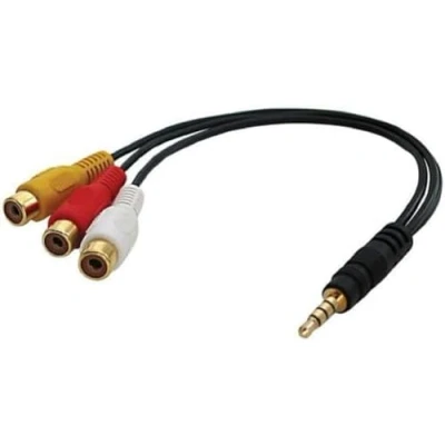 Obrázek Lindy 35539 Audio video adaptér (Video + stereo) s 4 Segmentu 3,5 mm konektor na 3 x Cinch pro spojky