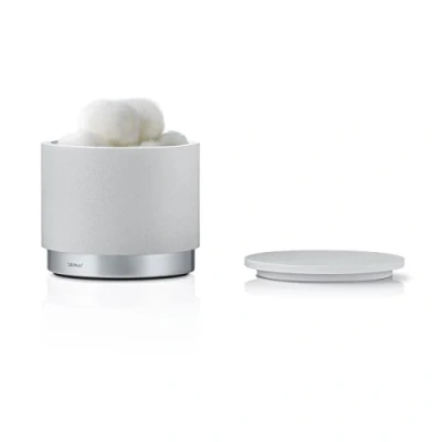 Obrázek blomus ARA úložná dóza z polystyrenu/ušlechtilé oceli, Moon Grey, trendy přihrádka na šperky, koupelnová s víkem, univerzální dóza, doplněk do koupelny (V / Š H: 8,5 x 10 cm,