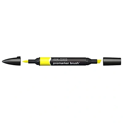 Obrázek Winsor &amp; Newton 0204173 BrushMarker (pro kresby, kaligrafii, design a rozložení, kreslení bez šmouh s klínem špičkou štětce), žlutý