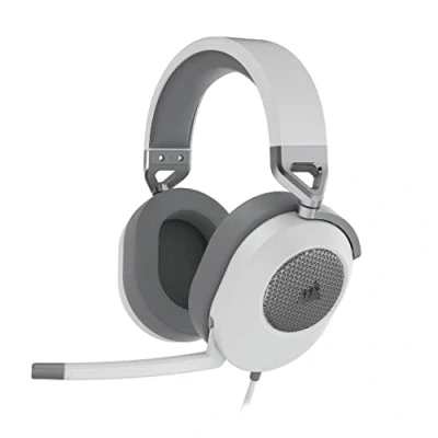 Obrázek CORSAIR HS65 Surround Multiplattform Gaming Headset s kabelem Dolby 7.1 Sound SonarWorks SoundID kompatibilní iCUE PC, Mac, PS5, PS4, Xbox, Nintendo Switch, Mobile bílý