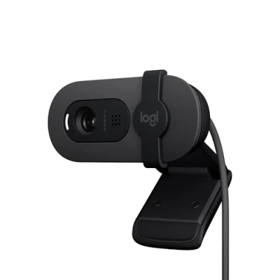 Obrázek Logitech Webkamera Brio 100 Full HD pro schůzky a streamování, automatické vyrovnávání světla, integrovaný mikrofon, krycí panel, USB A, Microsoft Teams, Google Meet, Zoom další grafitová