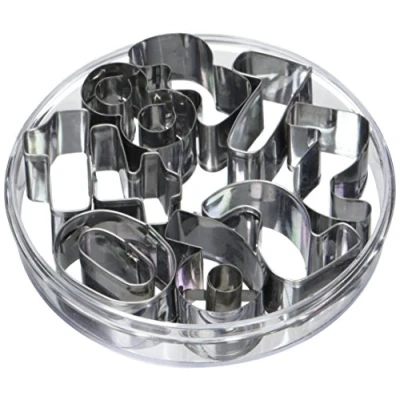 Obrázek Pati Versand Silikon 11046 Zahlen Ausstechformen Metall Silber 10 x 2 cm