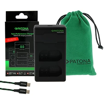 Obrázek PATONA EN EL15c EL15b EL15 PD Performance nabíječka baterie (1500 mA), USB C Mini Dual LCD kompatibilní s PD/QC (161965)