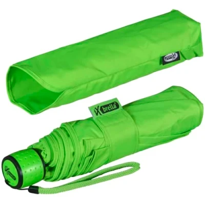 Obrázek iX brella Mini Ultra Light Dámský Kapesní deštník s velkou střechou extra lehký, neonově zelená, ruční otvírák